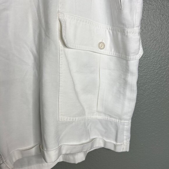 NWOT Soft Surroundings Women's Flowy Cargo Shorts White Breathable Light Plus 3X - Picture 5 of 9